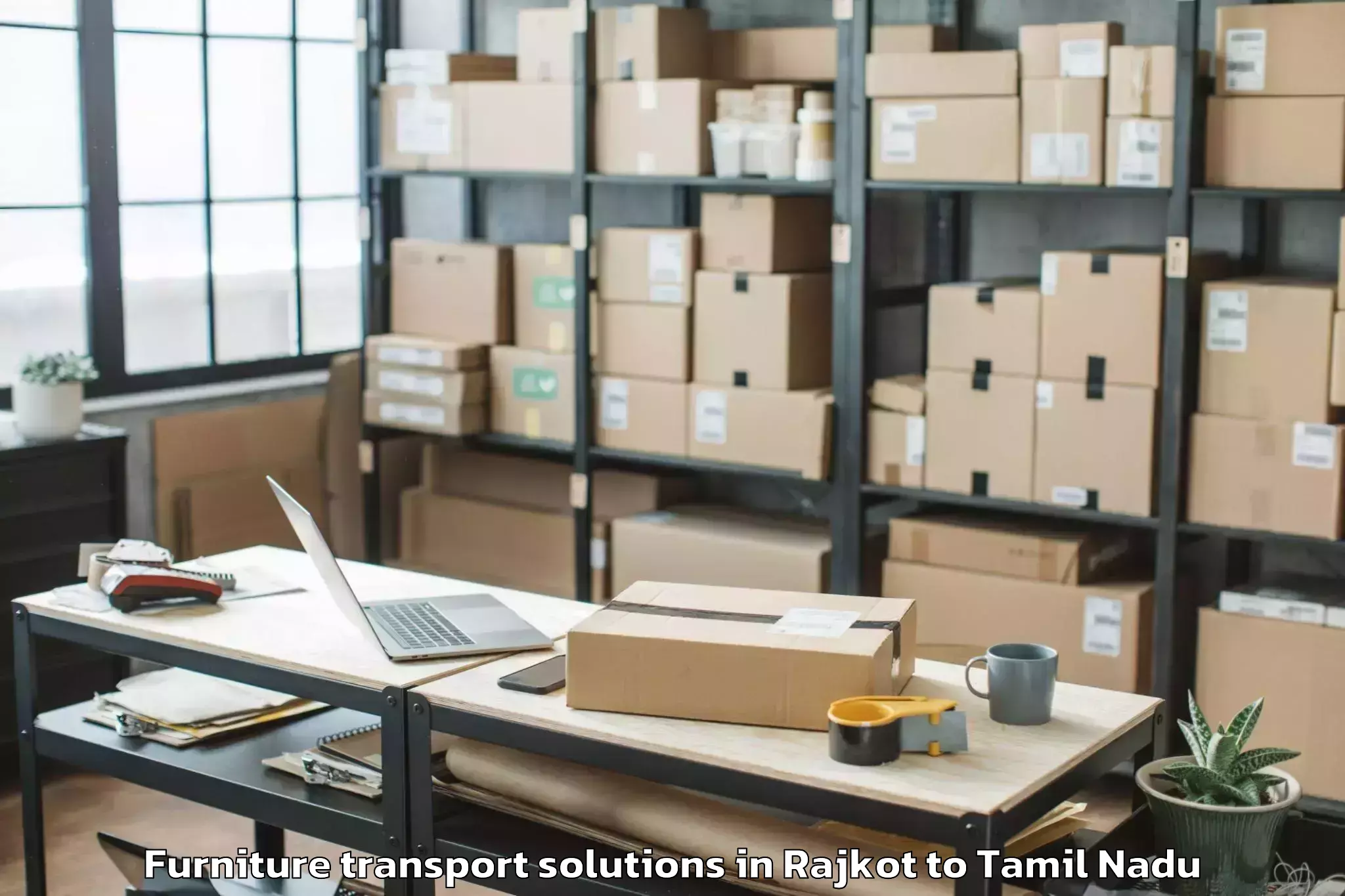 Professional Rajkot to Thiruvarur Furniture Transport Solutions